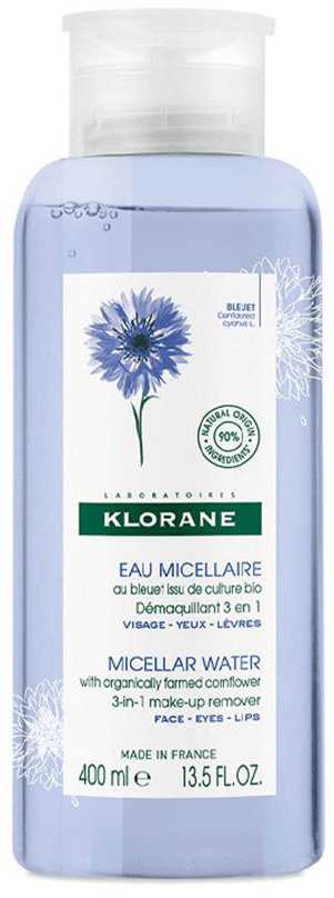 Klorane Micellar Vanduo Cornflower Make-up Remover 3 In 1, 400 ml