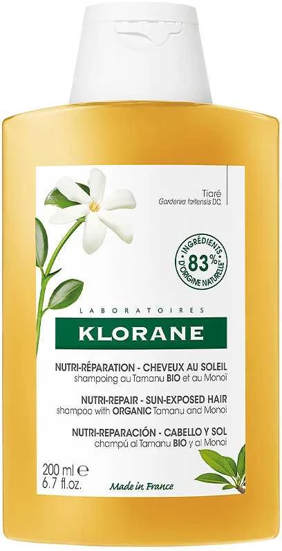 "Klorane" maitinamasis šampūnas su Monoï ir Tamanu Bio 200ml