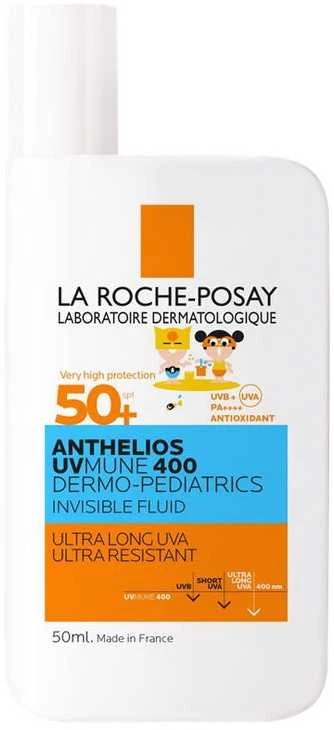 La Roche- Posay Kids Anthelios UVMUNE 400 Invisible Fluid SPF 50+ apsauginis veido fluidas vaikams, 50 ml