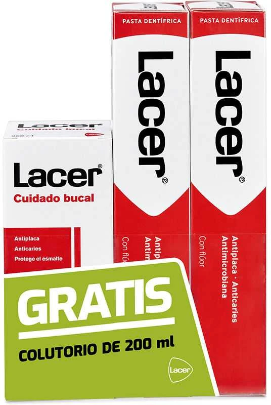 Lacer DUPLO Antiplaque-Anticaries Dantų pasta 125ml + burnos skalavimo skystis 200ml