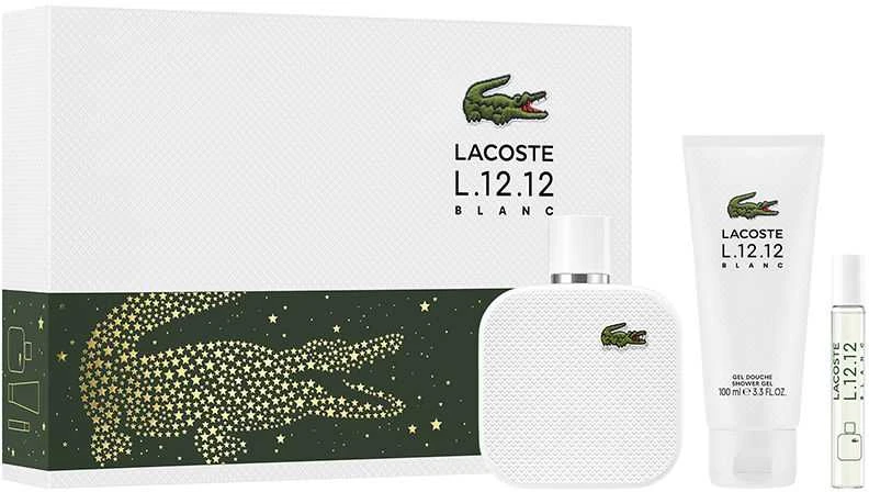 Lacoste L.12.12 Blanc Men Eau De Toilette Purškiklis, 100 ml Set 3 Pieces