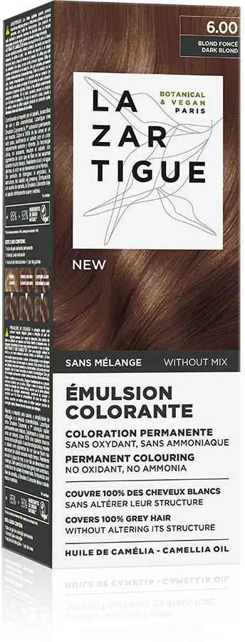 Lazartigue emulsiniai plaukų dažai „Colorante“ 6.00 tamsiai blondinė, 60 ml