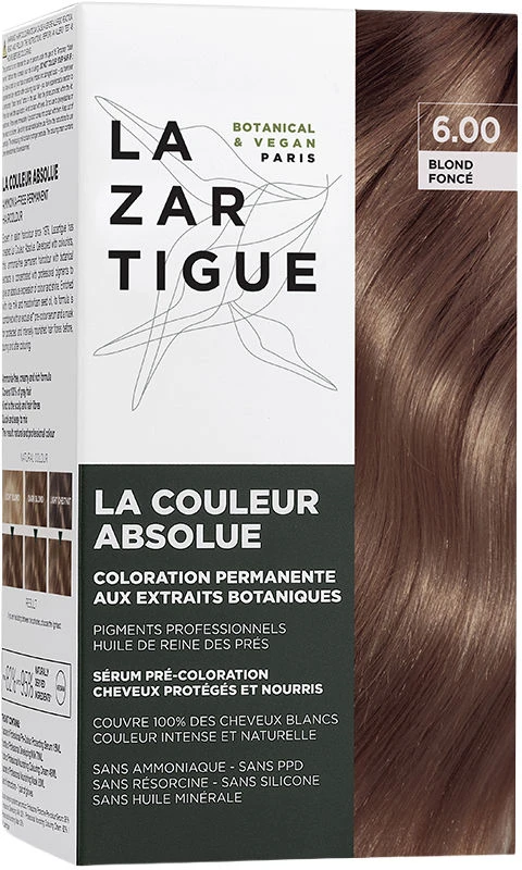 Lazartigue La Couleur Absolue Permanent Hair Dye 6.00 Dark Skirtas šviesiems plaukams, 143 ml