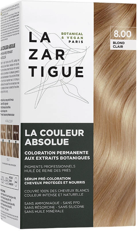 Lazartigue La Couleur Absolue Permanent Hair Dye 8.00 Light Blond, 143 ml