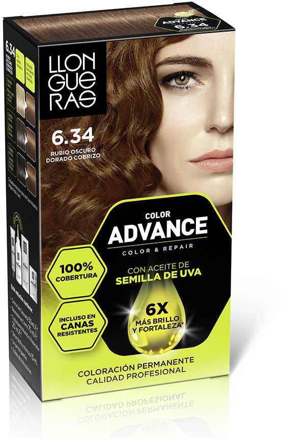 Llongueras Color Advance 6,34-Rubio Oscuro Dorado Cobrizo 1 U