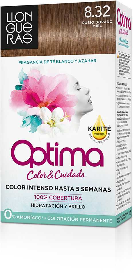 "Llongueras Optima" ilgalaikiai plaukų dažai be amoniako 8.32 Natural Golden Blond
