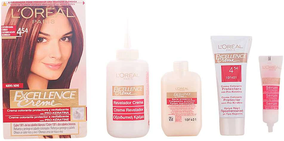 L'Oreal Excellence 454 rinkinys su dažymo priemonėmis