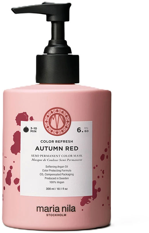 Maria Nila Colour Refresh Non-Permanent Autumn Raudona dažanti kaukė plaukams, 300 ml