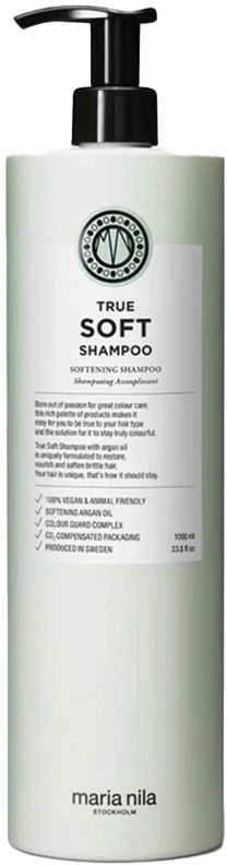 Maria Nila drėkinamasis šampūnas su argano aliejumi sausiems plaukams „True Soft“ (šampūnas), 1000 ml