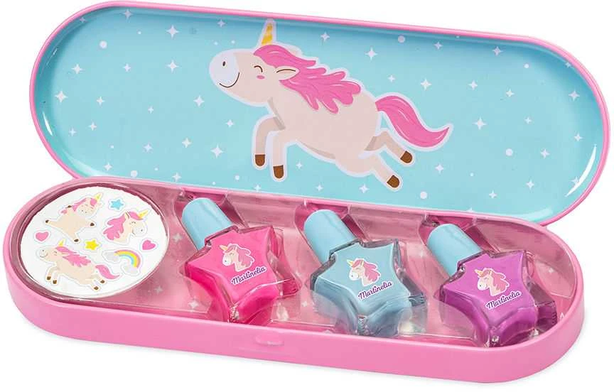 Aquarius MARTINELIA rinkinys manikiurui Little Unicorn, 3 nagų lakai įvairiu spalvu+ lipdukai