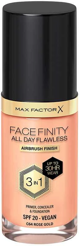"Max Factor Facefinity 3in1 Primer, maskuoklis ir makiažo pagrindas 64-Rose Gold" 30ml