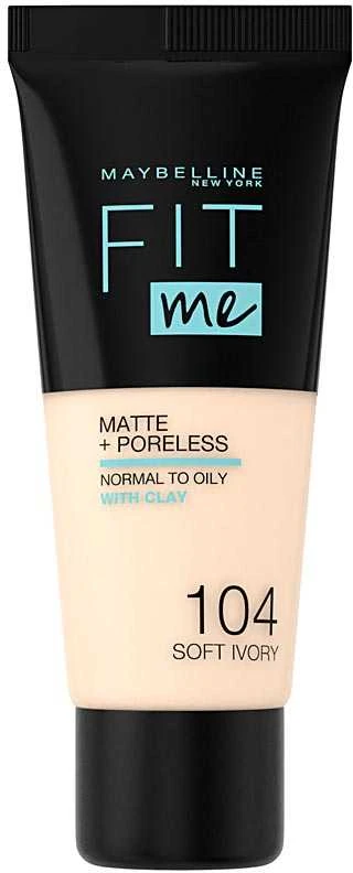Maybelline Fit Me Matte & Poreless 104 Soft Ivory Buteliams Skystis 30 ml