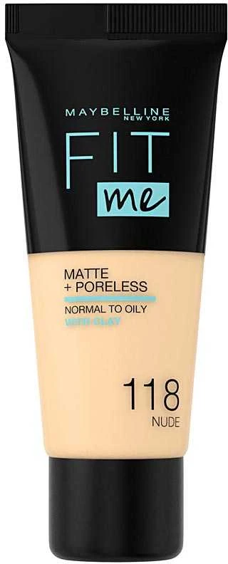 Maybelline Fit Me Matte & Poreless 118 Nude Vamzdelis Skystis 30 ml