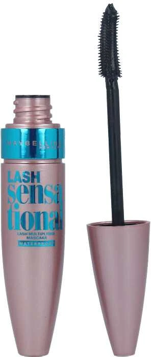 Maybelline Lash Sensational vandeniui atsparus blakstienų tušas su elastomeriniu dvipusiu lenktu šepetėliu 9,5ml