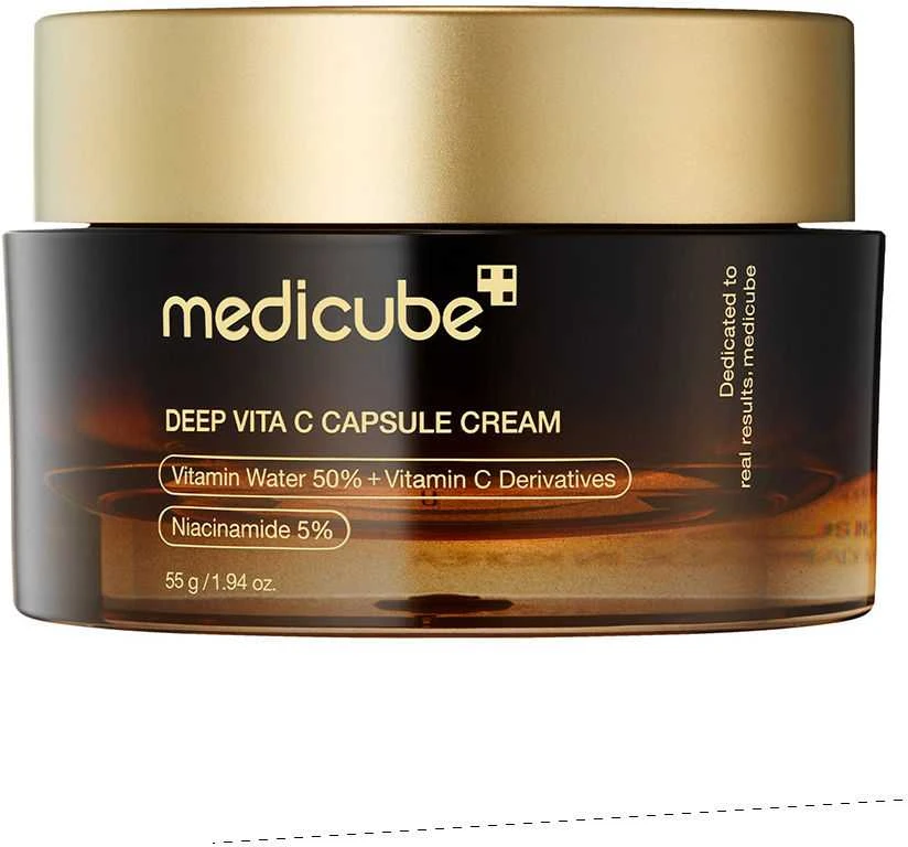 Medicube - Deep Vita C Capsule Kreminis - Brightening and Firming Face Kreminis - Skaistinantis ir stangrinantis veido kremas, 55 g