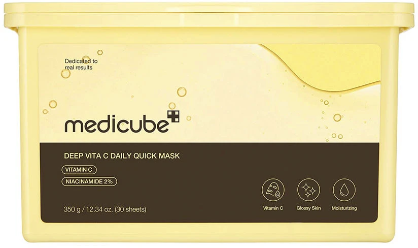 Medicube Deep Vita C Daily Quick Mask skaistinančių lakštinių veido kaukių rinkinys, 30 vnt.