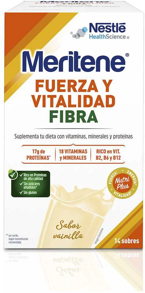 Meritene Active Senior Nutrition Vanilės skonio kokteilis, kuriame gausu skaidulų 14 vnt
