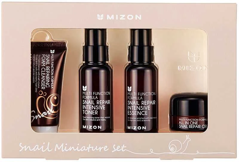 Mini veido priežiūros priemonių rinkinys Mizon Snail Miniature Set