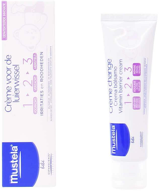 Mustela 1 2 3 Vitamin Barrier Kreminis kremas nuo sauskelnių dirginimo, 50 ml