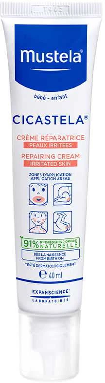 Mustela Repairing Cycles regeneruojamas kremas sudirgusiai odai, 40 ml