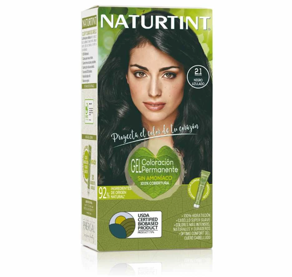 Naturtint 2.1 juodi plaukų dažai pakuotė