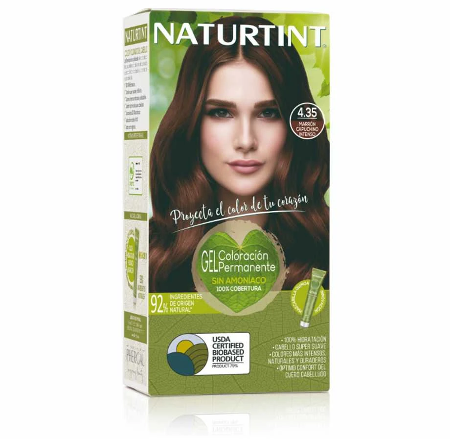 Naturtint 4.35 kapučino rudos spalvos pakuotė