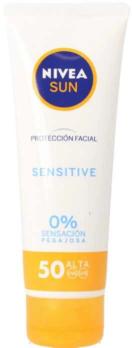 "Nivea Sun Facial Sensitive Spf50" Kremas nuo saulės veidui 50ml