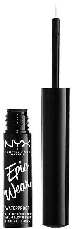 "Nyx Epic Wear" vandeniui atsparus skystas lineris Baltas