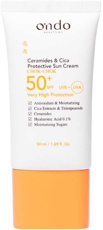 Ondo Beauty 36.5 CHOK-CHOK Ceramides & Cica Protective Sun Kreminis SPF 50+ apsauginis veido kremas nuo saulės, 50 ml