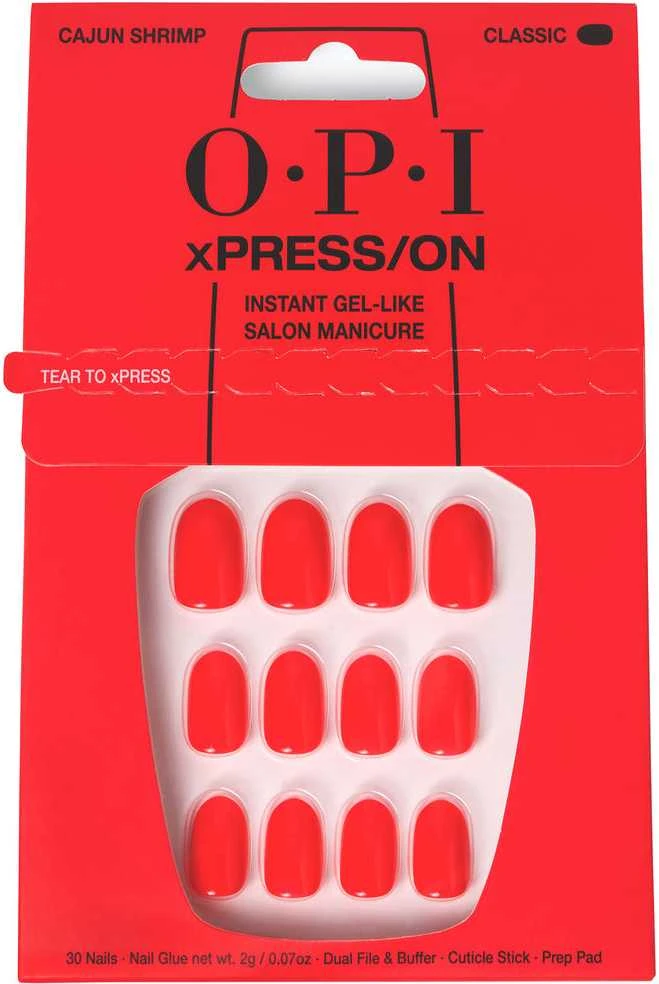 Opi Xpress-On Uñas Artificiales Tonos Icónicos Cajun Shrimp 30 U