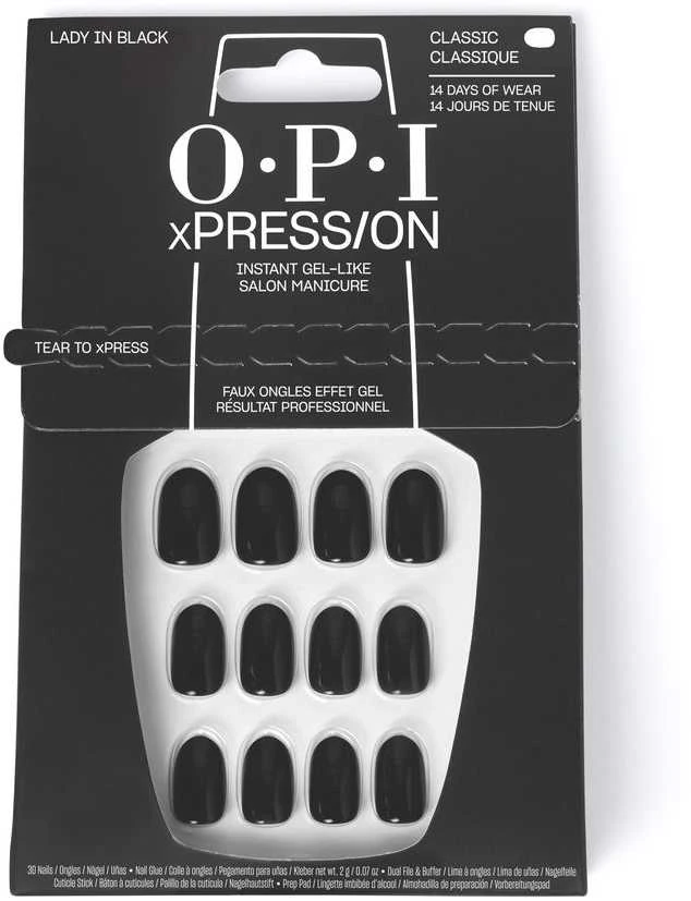 Opi Xpress-On Uñas Artificiales Tonos Icónicos Lady In Juodas 30 U