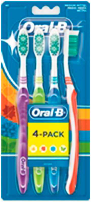 Dantų šepetėlis Oral-B Shiny Clean Vidutinis 4 vnt.