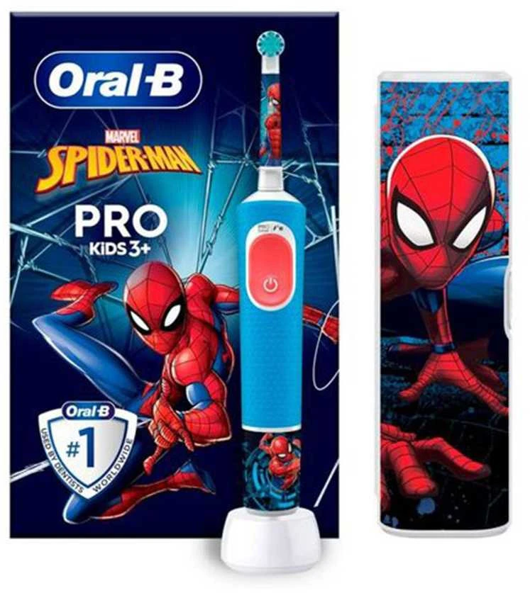 Dantų šepetėlis Oral-B Vitality Pro D103 Kids 3+ Spiderman + etui mėlyna