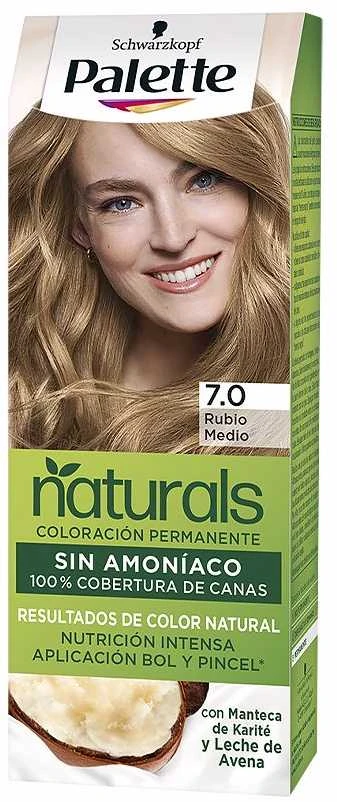 Schwarzkopf Palette Naturals 7.0 pakuotė su moters atvaizdu