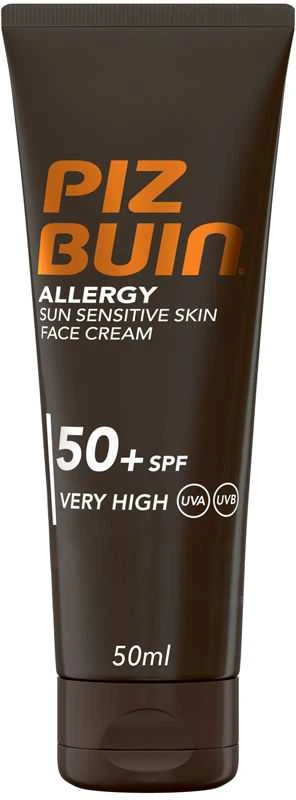 Saulei jautrios odos veido kremas Piz Buin Allergy SPF50, 50 ml