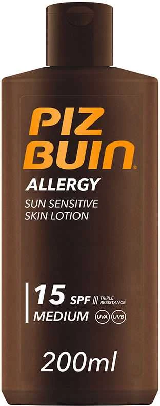 Antialerginis losjonas nuo saulės Piz Buin, SPF15, 200 ml