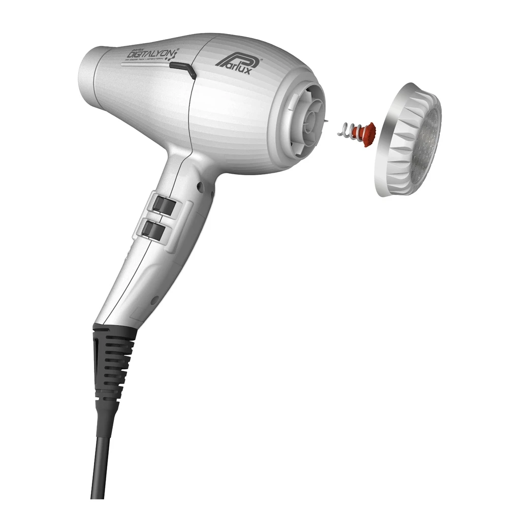 Plaukų džiovintuvas Parlux Digitalyon + MagicSense® difuzorius, sidabrinės spalvos