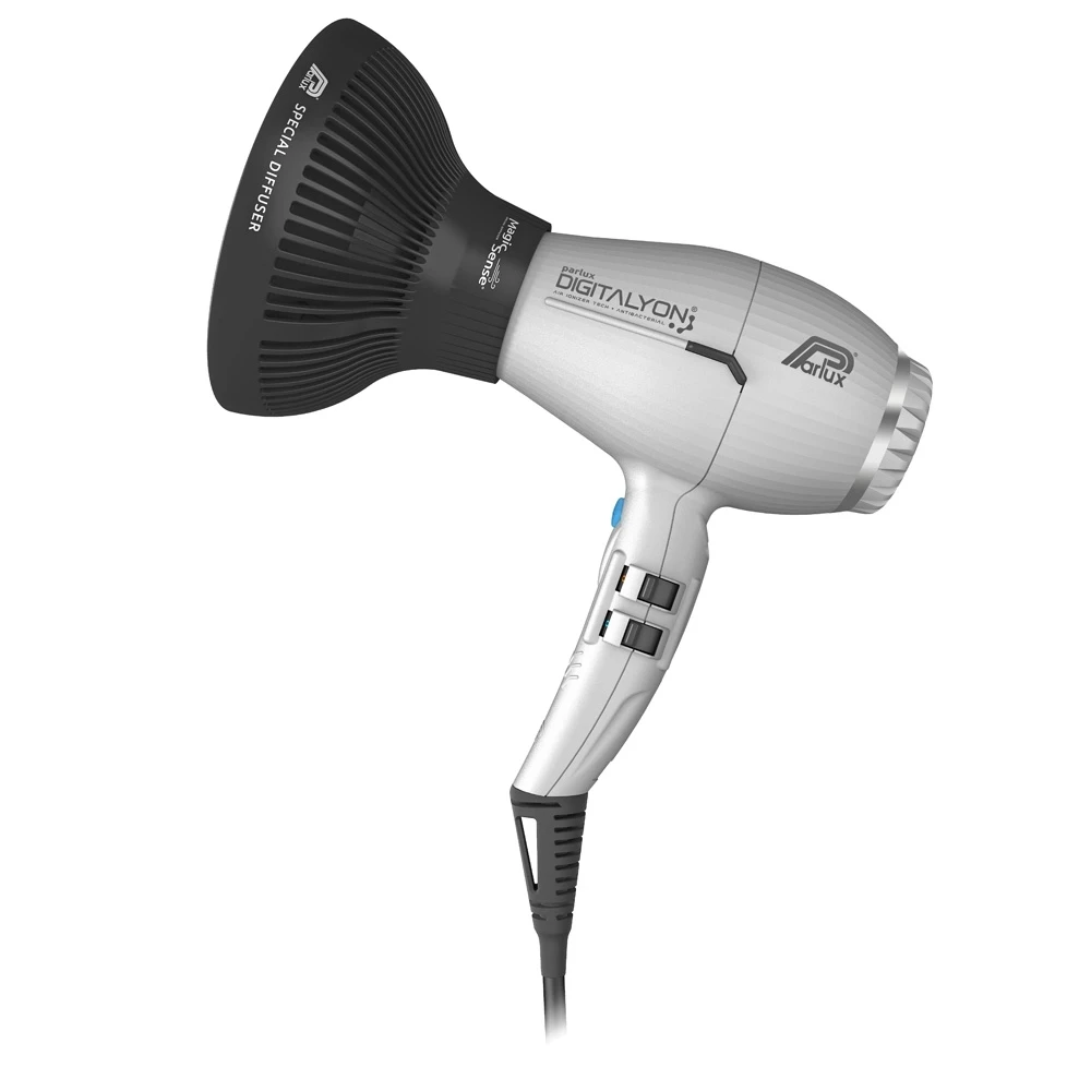 Plaukų džiovintuvas Parlux Digitalyon + MagicSense® difuzorius, sidabrinės spalvos