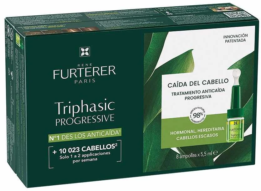 produktas Skirtas progresuojančiam plaukų slinkimui René Furterer Triphasic Progressive 8x5,5ml