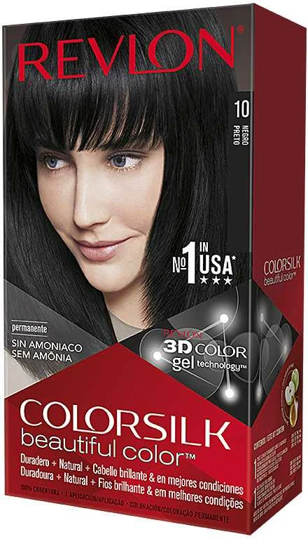 Plaukų dažai "Revlon Colorsilk" be amoniako 10 juodos spalvos