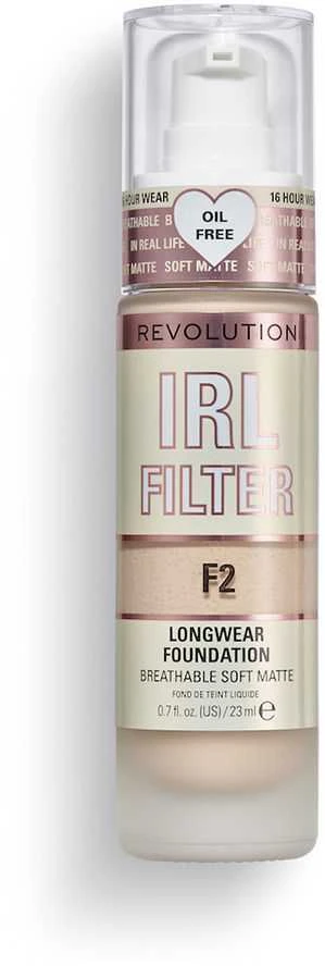 L'Oreal „Makeup Revolution IRL“ ilgai išliekantis makiažo pagrindas „Filter Oil Free“ be riebalų, „Kreminis“ F2, 23 ml