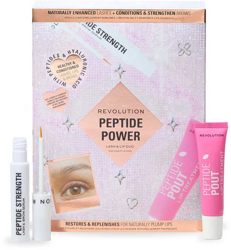 Makeup Revolution London Peptide Power Lash & Lip Duo Blakstienos priežiūra