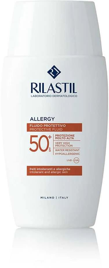 Rilastil Sun System Allergy 100 Ultrafluid Spf50+ veido emulsija apsauganti jautrią odą nuo UVA UVB IR HEV spindulių 50ml