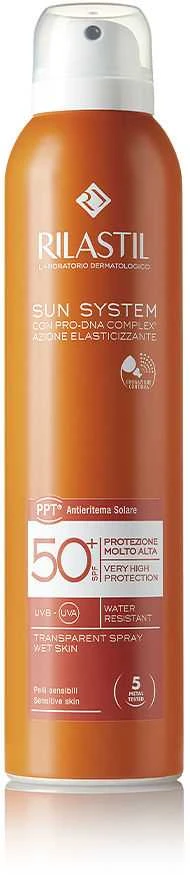 "Rilastil Sun System" skaidrus purškiklis Spf50+ 200ml