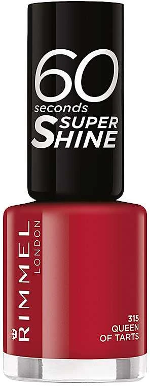 Rimmel London 60 Seconds Super Shine Nagų lakas Moterims 8 ml, 315 Queen of Tarts