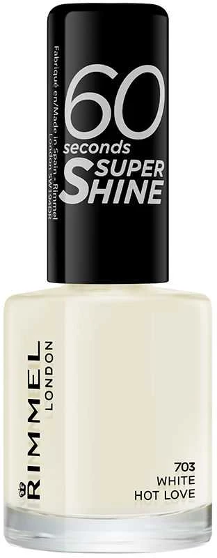 Rimmel London 60 Seconds Super Shine Nagų lakas Moterims 8 ml, 703 White Hot Love