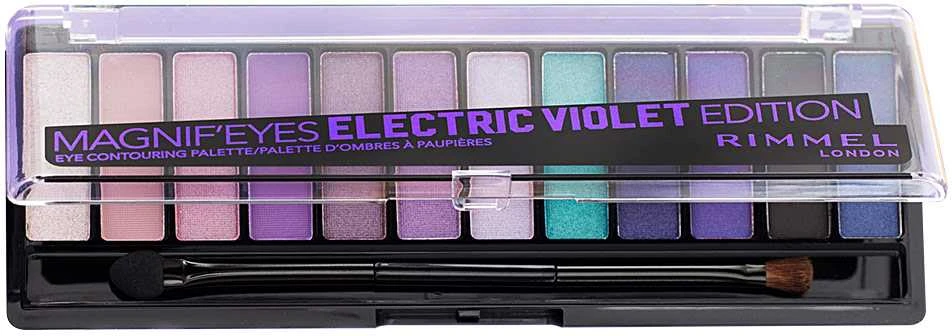 Rimmel London Magnif'Eyes akių šešėlių paletė 008 Electric Violet 12 atspalvių