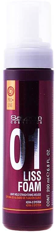 Salerm Cosmetics Liss Foam Light Hold Straightening Mousse tiesinančios putos plaukams 200ml