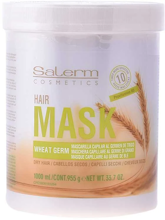 Salerm Cosmetics Kviečių gemalų plaukų kaukė, 1000 ml
