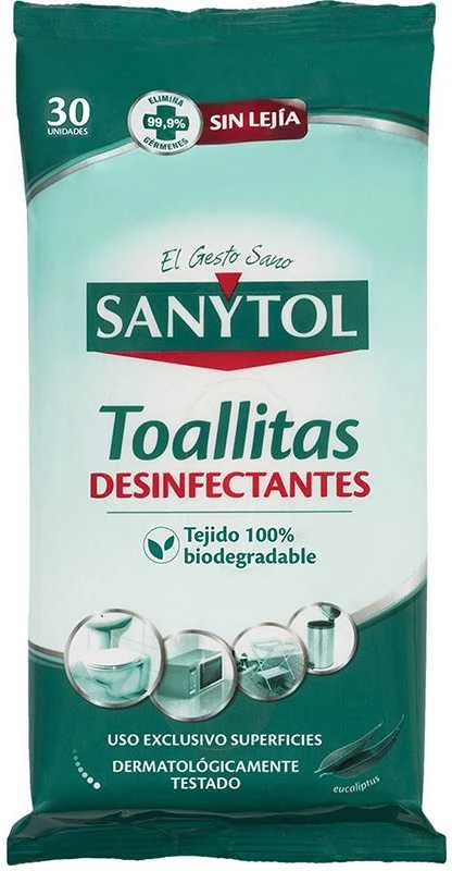 SANYTOL universalios eukalipto servetėlės valo ir dezinfekuoja, 36 vnt.